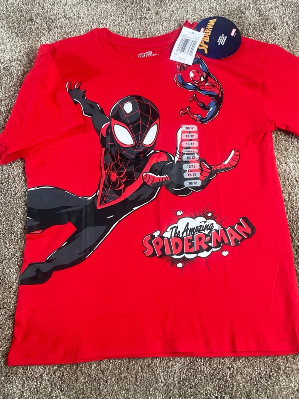 Marvel Red Spider-Man Graphic Tee with Black Artwork
